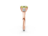 Rose gold Fancy Yellow Radiant  Cut Diamond Five-Stone Prong Set White Gold Ring_34
