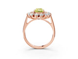 Rose gold Fancy Yellow Radiant Cut Diamond Floral Double Halo Engagement Ring with Prong Setting_27