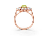 Rose gold Fancy Yellow Radiant Cut Diamond Floral Double Halo Engagement Ring with Prong Setting_63