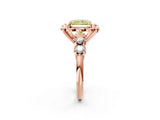 Rose gold Fancy Yellow Radiant  Cut Diamond Floral Halo Engagement Ring with Shared Prong Setting 3
