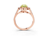 Rose gold Fancy Yellow Radiant Cut Diamond Floral Halo Split Shank Prong Setting Ring_3
