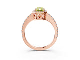 Rose gold Fancy Yellow Radiant Cut Diamond Halo Engagement Ring with Pavé Band and Prong Setting_30