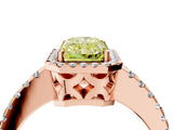 Rose gold Fancy Yellow Radiant Cut Diamond Halo Engagement Ring with Pavé Band and Prong Setting_31