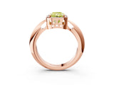 Rose gold Fancy Yellow Radiant  Cut Diamond Halo Engagement Ring with Split Shank and Four-Prong Setting_92