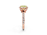 Rose gold Fancy Yellow Radiant Cut Diamond Halo Pave Band with Four-Prong Setting_5