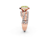 Rose gold Fancy Yellow Radiant Cut Diamond Halo Ring with Round Split Shank and Prong Setting_38