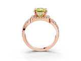 Rose gold Fancy Yellow Radiant Cut Diamond Halo Ring with Split Shank and Bezel Accents and Four-Prong Setting_3