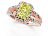 Rose gold Fancy Yellow Radiant Cut Diamond Halo Split Shank Engagement Ring_40
