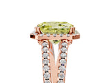 Rose gold Fancy Yellow Radiant Cut Diamond Halo Split Shank Engagement Ring_44