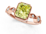 Rose gold Fancy Yellow Radiant  Cut Diamond Milgrain Marquise Band with Prong Setting_4