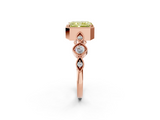 Rose gold Fancy Yellow Radiant  Cut Diamond Milgrain Marquise Band with Prong Setting_5