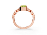 Rose gold Fancy Yellow Radiant  Cut Diamond Milgrain Marquise Band with Prong Setting_6