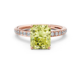 Rose gold Fancy Yellow Radiant  Cut Diamond Pavé Band Ring with Four-Prong Setting_25