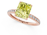 Rose gold Fancy Yellow Radiant  Cut Diamond Pavé Band Ring with Four-Prong Setting_26