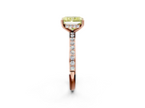 Rose gold Fancy Yellow Radiant  Cut Diamond Pavé Band Ring with Four-Prong Setting_27