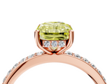 Rose gold Fancy Yellow Radiant  Cut Diamond Pavé Band Ring with Four-Prong Setting_29