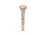 Rose gold Fancy Yellow Radiant  Cut Diamond Pavé Band Solitaire with Four-Prong Setting_38