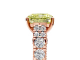 Rose gold Fancy Yellow Radiant  Cut Diamond Pavé Band Solitaire with Four-Prong Setting_41