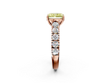 Rose gold Fancy Yellow Radiant  Cut Diamond Pavé Band Solitaire with Four-Prong Setting_5