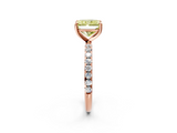 Rose gold Fancy Yellow Radiant  Cut Diamond Pavé Band Solitaire with Four-Prong Setting_5