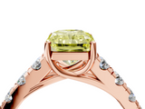 Rose gold Fancy Yellow Radiant  Cut Diamond Pavé Band Solitaire with Four-Prong Setting_7