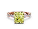 Rose gold Fancy Yellow Radiant  Cut Diamond Pavé Band with Four-Prong Setting_56