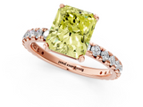 Rose gold Fancy Yellow Radiant  Cut Diamond Pavé Band with Four-Prong Setting_57