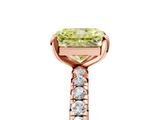 Rose gold Fancy Yellow Radiant  Cut Diamond Pavé Band with Four-Prong Setting_61
