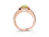 Rose gold Fancy Yellow Radiant Cut Diamond Pavé Halo Ring with Four-Prong Setting_39