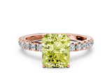 Rose gold Fancy Yellow Radiant Cut Diamond Pavé Solitaire Engagement Ring with Four-Prong Setting_54