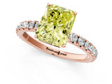 Rose gold Fancy Yellow Radiant Cut Diamond Pavé Solitaire Engagement Ring with Four-Prong Setting_55