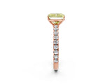 Rose gold Fancy Yellow Radiant Cut Diamond Pavé Solitaire Engagement Ring with Four-Prong Setting_56