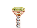 Rose gold Fancy Yellow Radiant Cut Diamond Pavé Solitaire Engagement Ring with Four-Prong Setting_59