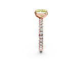 Rose gold Fancy Yellow Radiant Cut Diamond Pavé Solitaire Ring with Round Band and Prong Setting_14