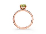 Rose gold Fancy Yellow Radiant Cut Diamond Pavé Solitaire Ring with Round Band and Prong Setting_15