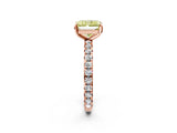 Rose gold Fancy Yellow Radiant Cut Diamond Pavé Solitaire Ring with Round Band and Prong Setting_26