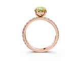 Rose gold Fancy Yellow Radiant Cut Diamond Pavé Solitaire Ring with Round Band and Prong Setting_27