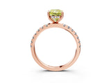 Rose gold Fancy Yellow Radiant Cut Diamond Pave Band Solitaire Ring with Four-Prong Setting_61