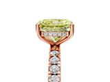 Rose gold Fancy Yellow Radiant Cut Diamond Pave Band Solitaire Ring with Four-Prong Setting_63