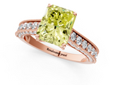 Rose gold Fancy Yellow Radiant  Cut Diamond Pave Band with Four-Prong Setting_38
