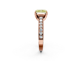 Rose gold Fancy Yellow Radiant  Cut Diamond Pave Band with Four-Prong Setting_39