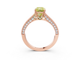 Rose gold Fancy Yellow Radiant  Cut Diamond Pave Band with Four-Prong Setting_40