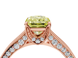Rose gold Fancy Yellow Radiant  Cut Diamond Pave Band with Four-Prong Setting_41