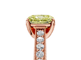 Rose gold Fancy Yellow Radiant  Cut Diamond Pave Band with Four-Prong Setting_42
