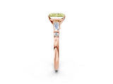 Rose gold Fancy Yellow Radiant  Cut Diamond Ring with Baguette Side Stones, Channel Set Band, and Four-Prong Setting_26