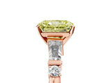 Rose gold Fancy Yellow Radiant  Cut Diamond Ring with Baguette Side Stones, Channel Set Band, and Four-Prong Setting_29