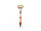 Rose gold Fancy Yellow Radiant  Cut Diamond Ring with Baguette Side Stones, Channel Set Band, and Four-Prong Setting_5