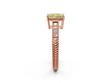 Rose gold Fancy Yellow Radiant Cut Diamond Ring with Milgrain Pavé Band and Four-Prong Setting_22