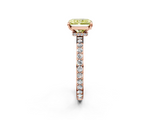 Rose gold Fancy Yellow Radiant  Cut Diamond Ring with Pavé Band and Four-Prong Setting_114