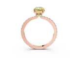Rose gold Fancy Yellow Radiant  Cut Diamond Ring with Pavé Band and Four-Prong Setting_115